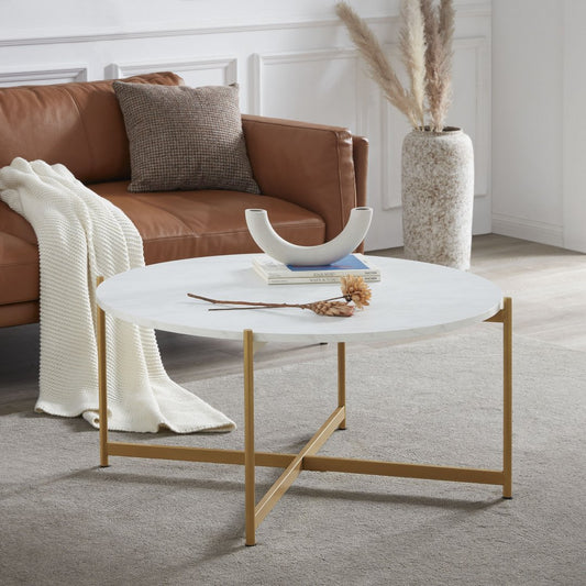 Luxe Marmeren Salontafel – Tijdloze Elegantie