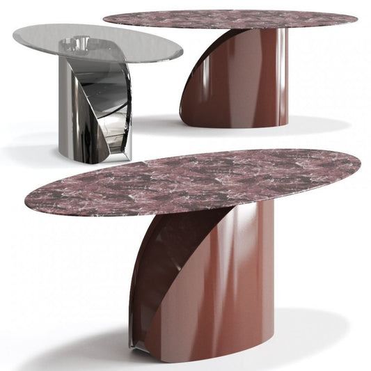Exclusieve Ovale Marmeren Eettafel – Luxe en Modern Design