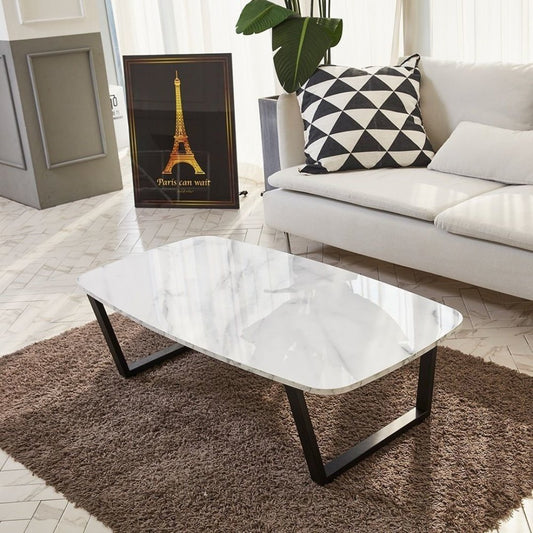 Luxe Rechthoekige Marmeren Salontafel – Modern & Tijdloos 🤍✨